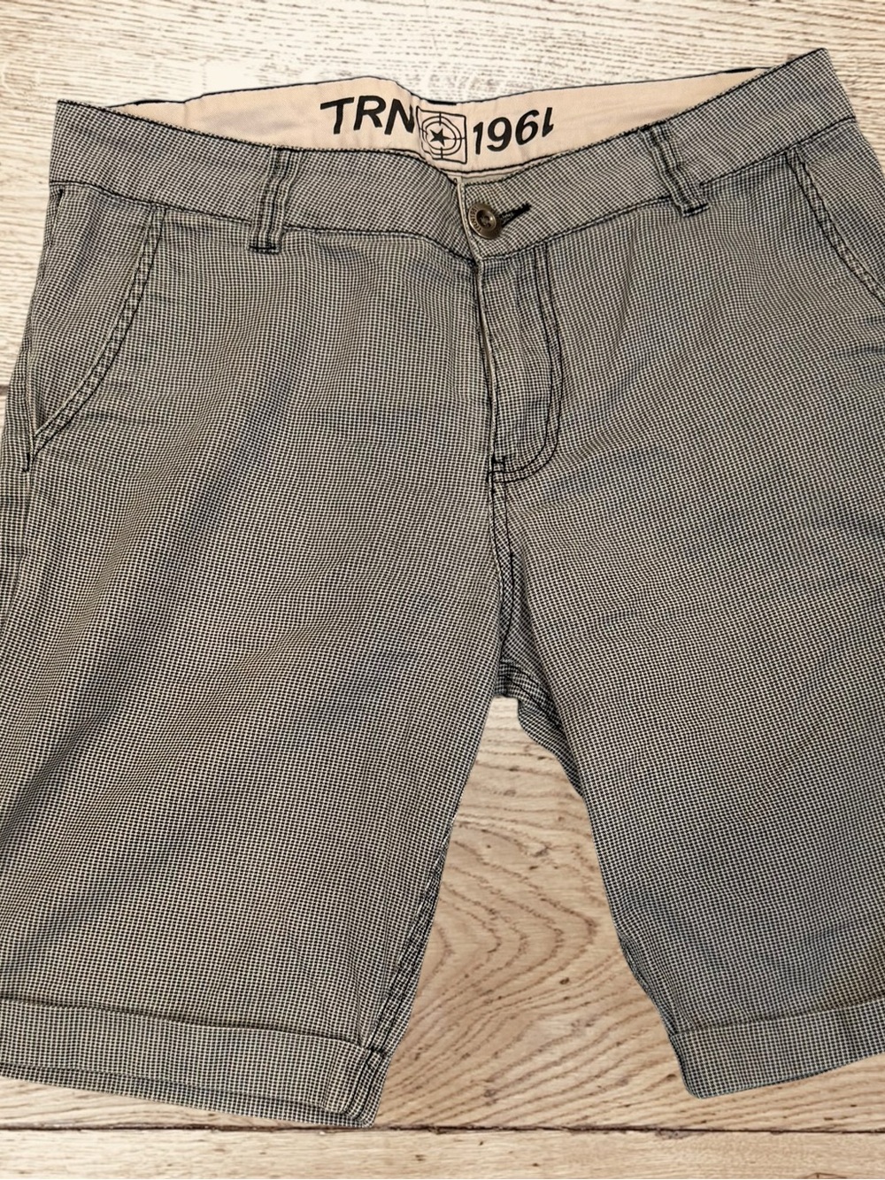 TRN 1961 Terranova Men’s Size 44 Gray Micro Check Cuffed Chino Shorts